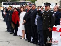Autoridades presentes en el acto cívico en homanaje a Simón Bolívar